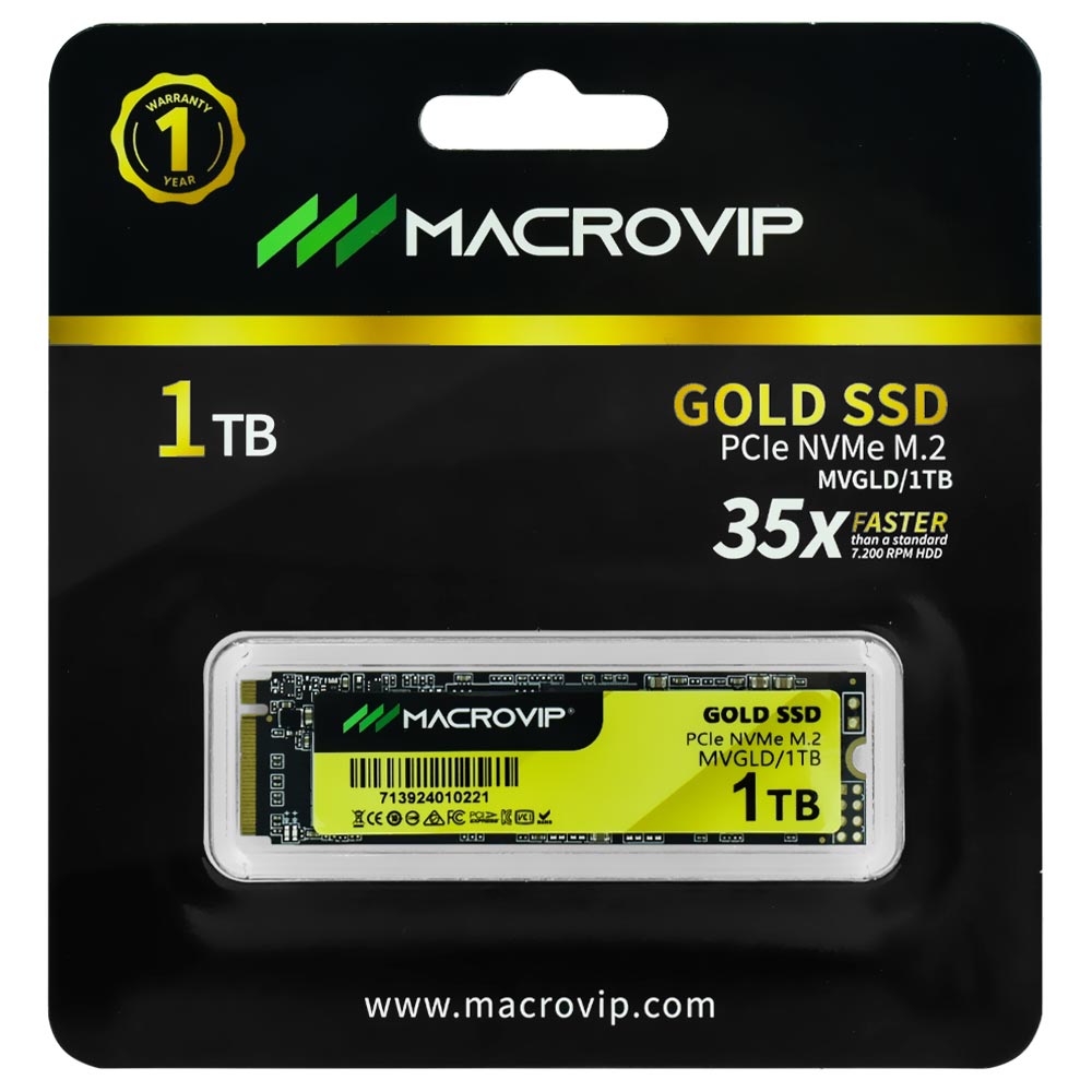 SSD Macrovip M.2 1TB Gold NVMe - MVGLD/1TB