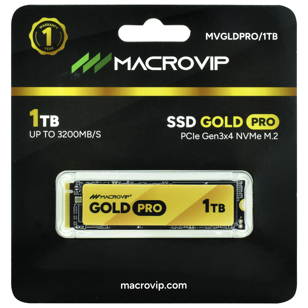 SSD Macrovip M.2 1TB Gold Pro NVMe - MVGLDPRO/1TB