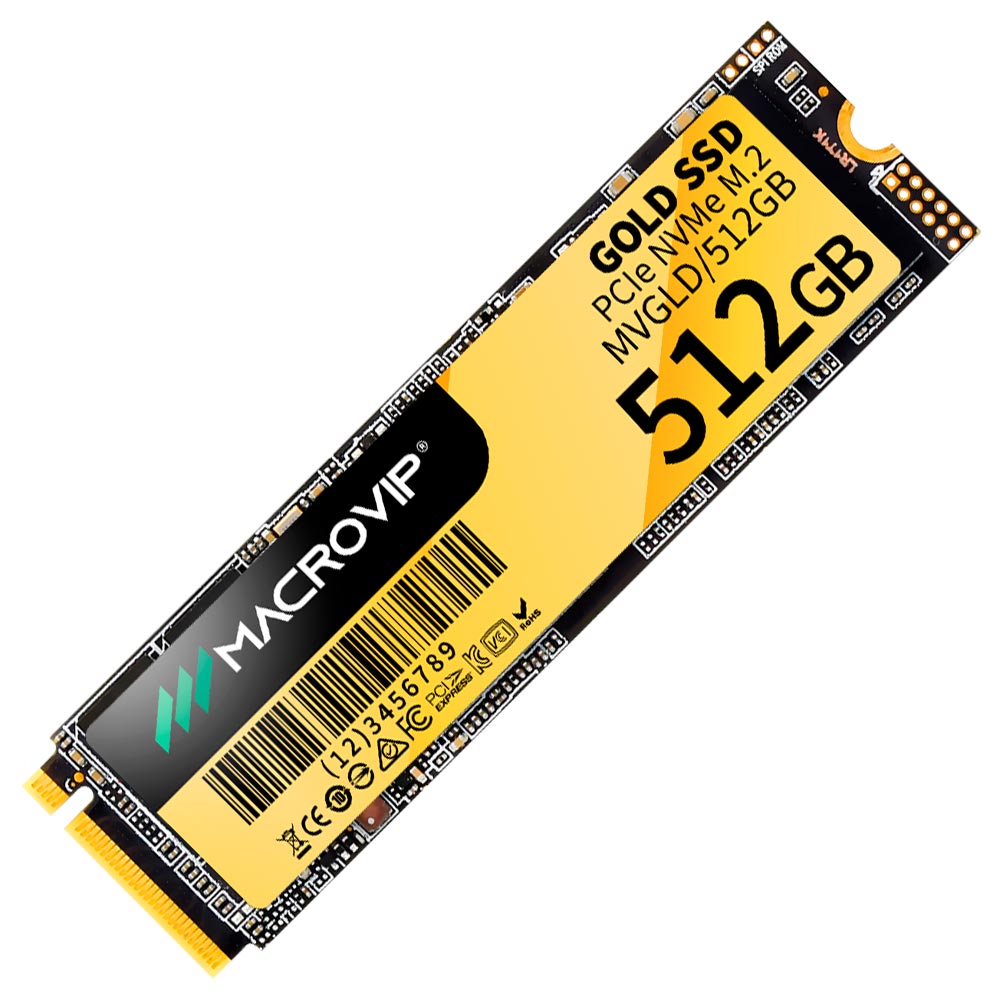 SSD Macrovip M.2 512GB Gold NVMe - MVGLD/512GB