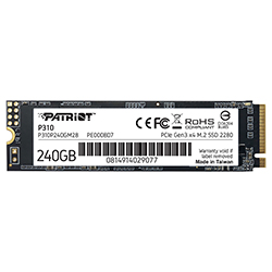 SSD Patriot M.2 240GB P310 NVMe - P310P240GM28