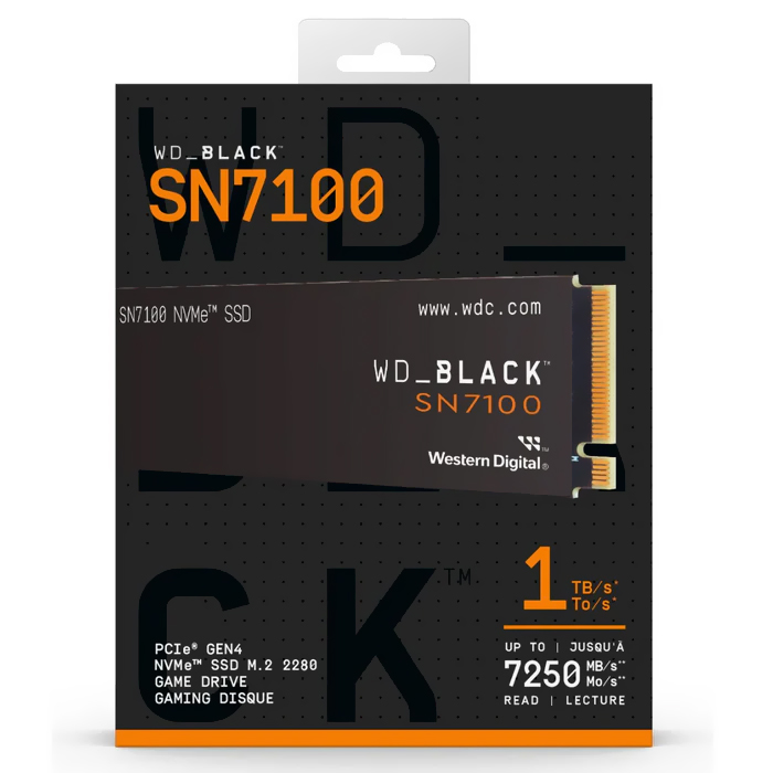 SSD Western Digital M.2 1TB Black SN7100 NVMe - WDS100T4X0E
