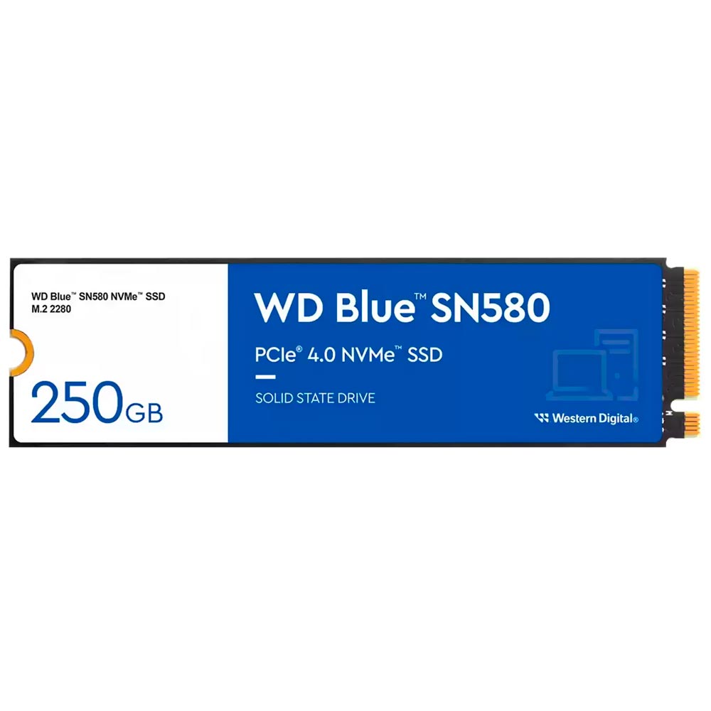 SSD Western Digital M.2 250GB Blue SN580 NVMe - WDS250G3B0E