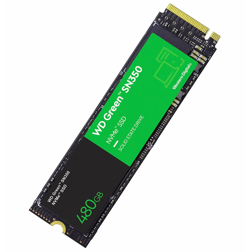 SSD Western Digital M.2 480GB SN350 Green NVMe - WDS480G2G0C