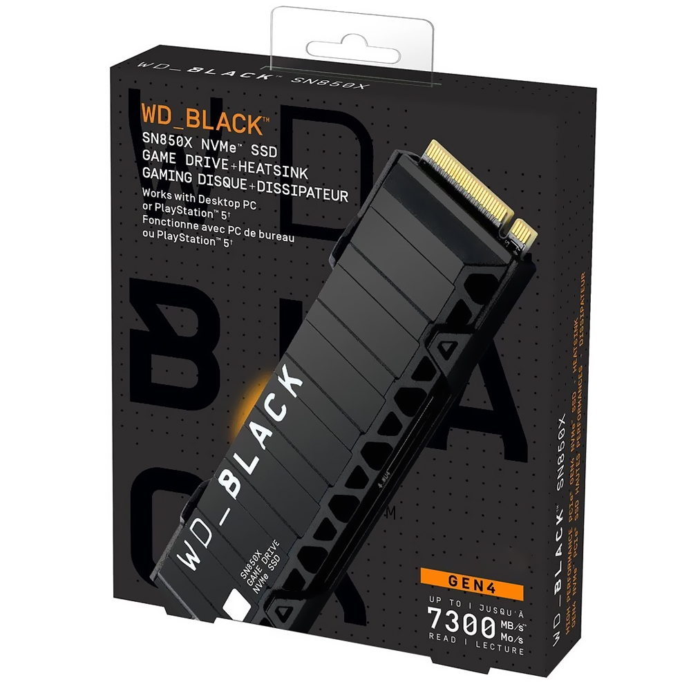 SSD Western Digital M.2 4TB Black SN850X NVMe - WDS400T2XHE