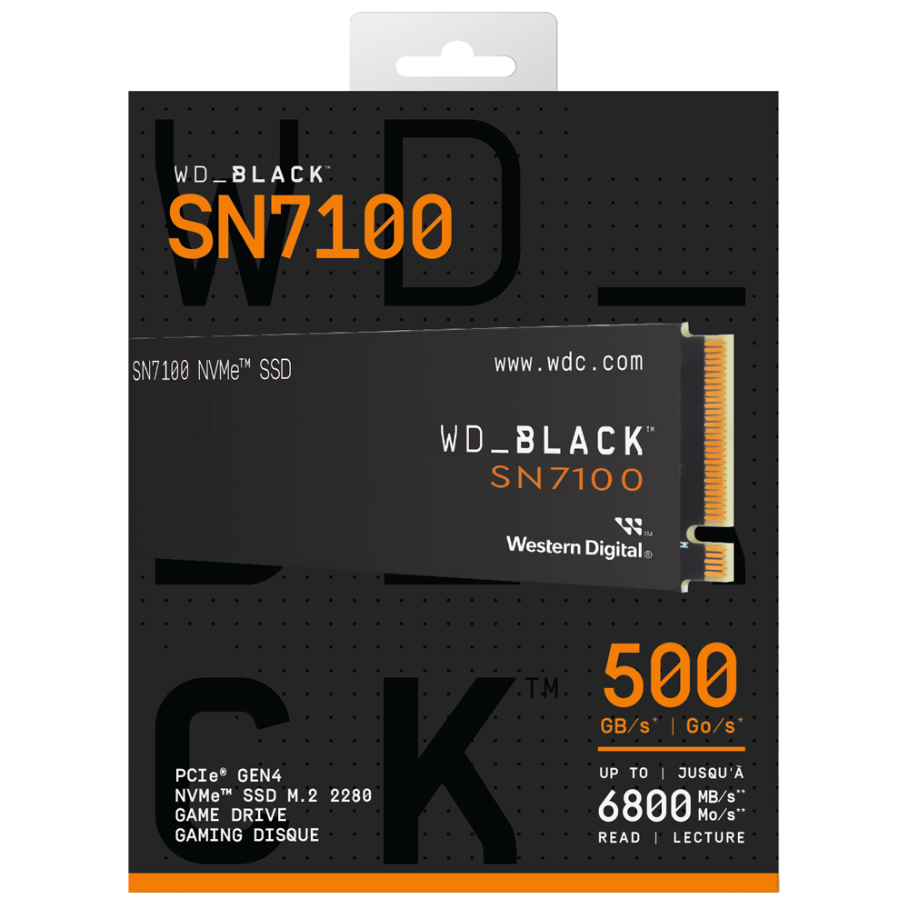 SSD Western Digital M.2 500GB Black SN7100 NVMe - WDS500G4X0E