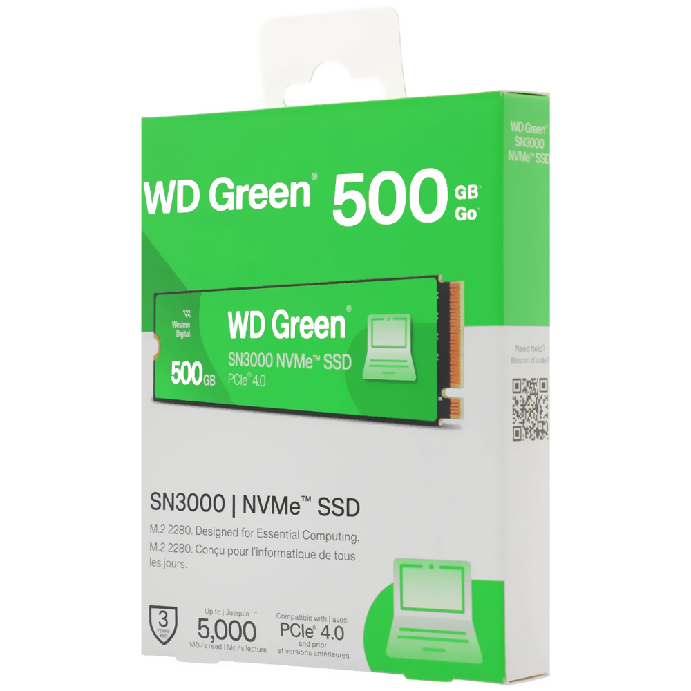 SSD Western Digital M.2 500GB Western Green NVMe - WDS500G4G0E