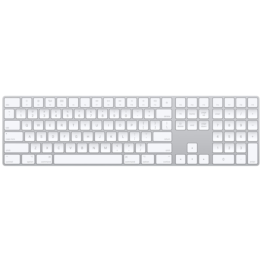 Apple Magic Keyboard MXCJ3LL/A Bluetooth / Inglês  - Silver / White
