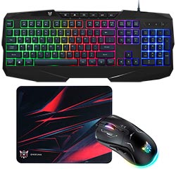 Kit Gamer Onikuma TZ3006 Teclado + Mouse + Mousepad / Inglés - Negro