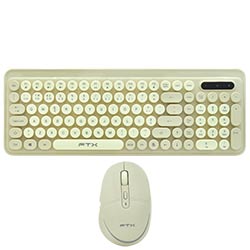 Teclado + Mouse FTX GK02 Wireless / Português - Gold / Beige