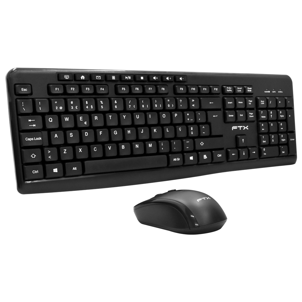 Teclado + Mouse FTX GK300 Wireless / Português - Preto