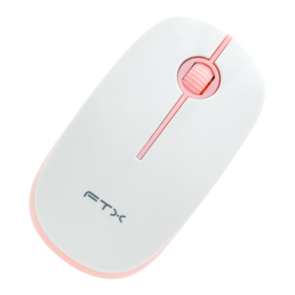 Teclado + Mouse FTX GK600 Wireless / Português - Branco / Rosa