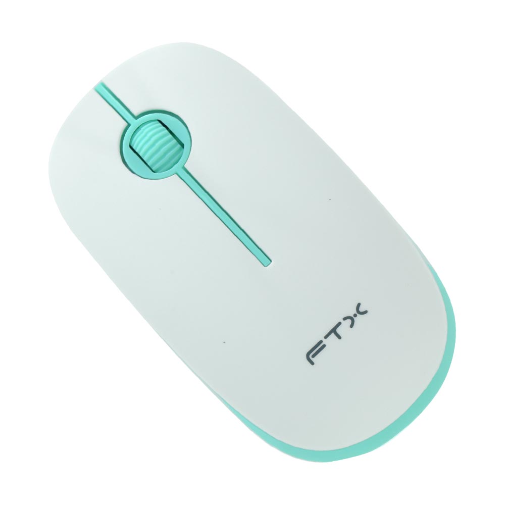 Teclado + Mouse FTX GK600 Wireless / Português - Branco / Verde