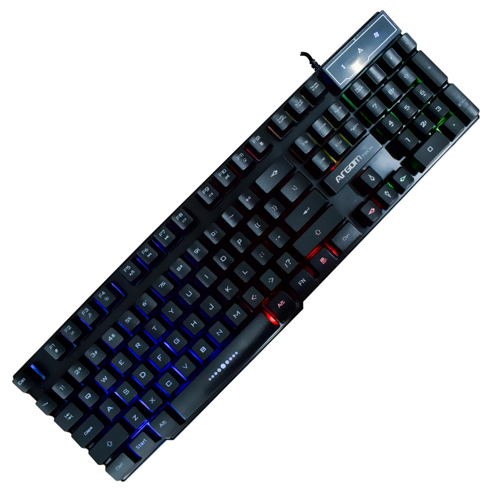 Teclado + Mouse Gamer ArgomTech Combat KB-2051BK USB / RGB / Inglês - Preto