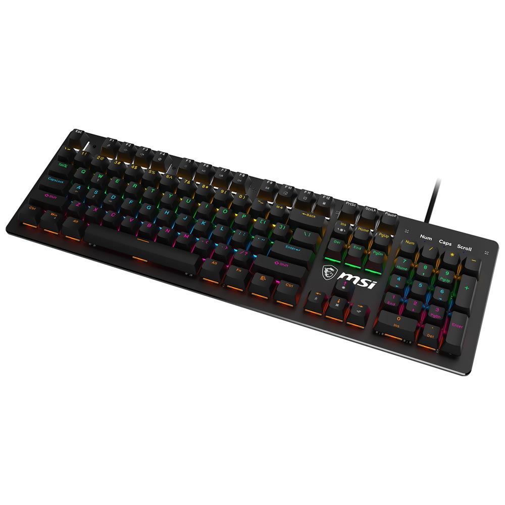 Teclado + Mouse Gamer Mecânico MSI Forge GK300 Combo USB / RGB / Blue / Inglês - Preto