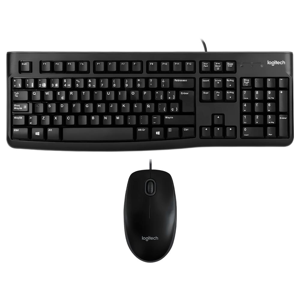 Teclado + Mouse Logitech MK120 USB / Espanhol - Preto (920-004428)