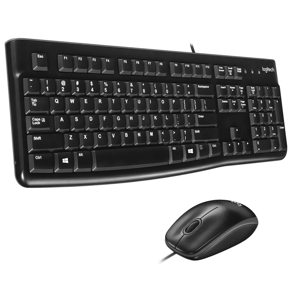 Teclado + Mouse Logitech MK120 USB / Inglês - Preto (920-002565)