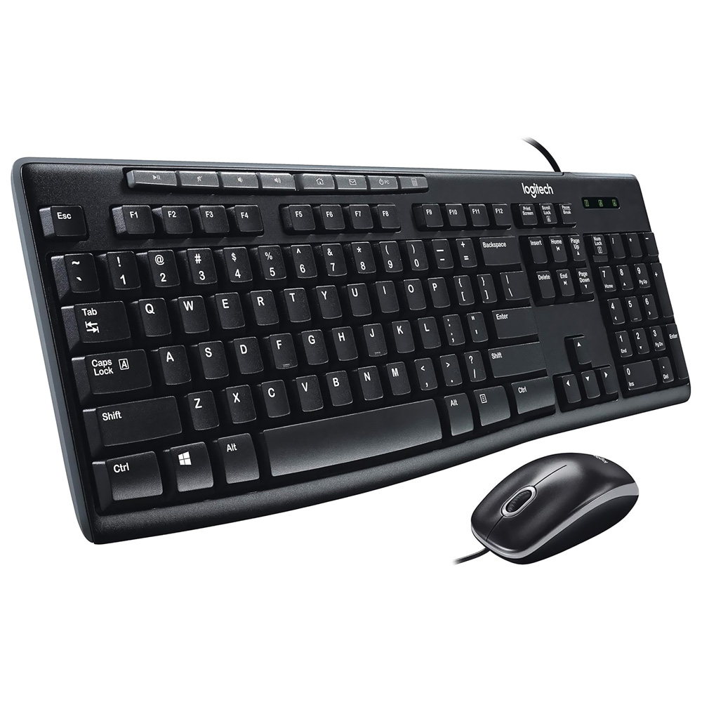 Teclado + Mouse Logitech MK200 USB / Inglês - Preto (920-002714)