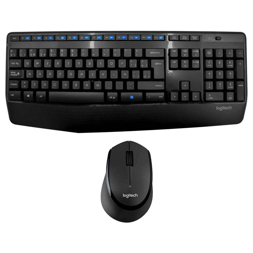 Teclado + Mouse Logitech MK345 Wireless / Espanhol - Preto (920-007820)