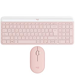 Teclado + Mouse Logitech MK470 Wireless / Espanhol - Rosa (920-011312)