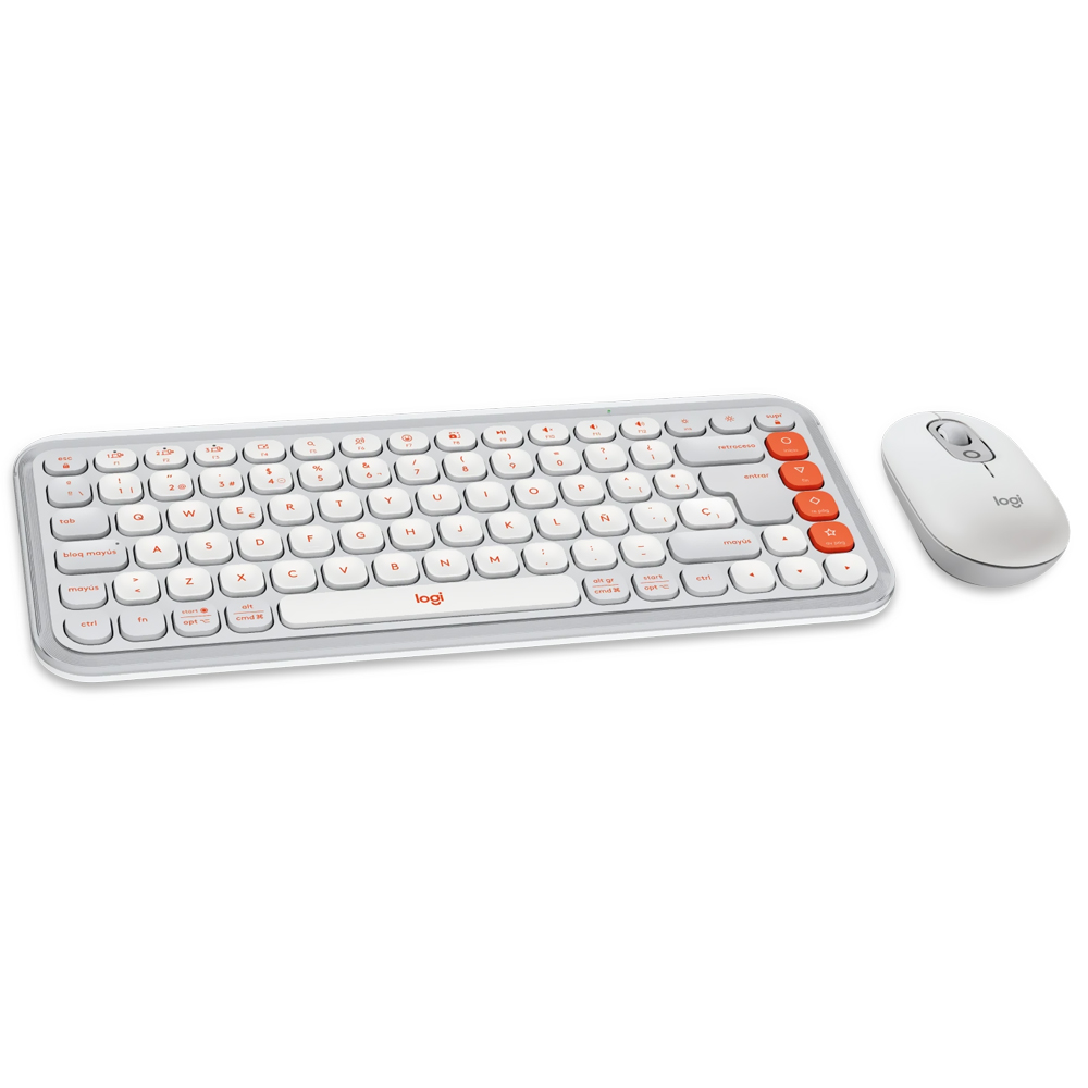 Teclado + Mouse Logitech Pop Icon Combo Bluetooth / Espanhol - Branco (920-013055)