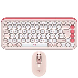 Teclado + Mouse Logitech Pop Icon Combo Bluetooth / Espanhol - Rosa (920-013053)