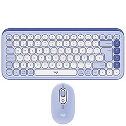 Teclado + Mouse Logitech Pop Icon Combo Bluetooth / Espanhol - Roxo (920-013054)