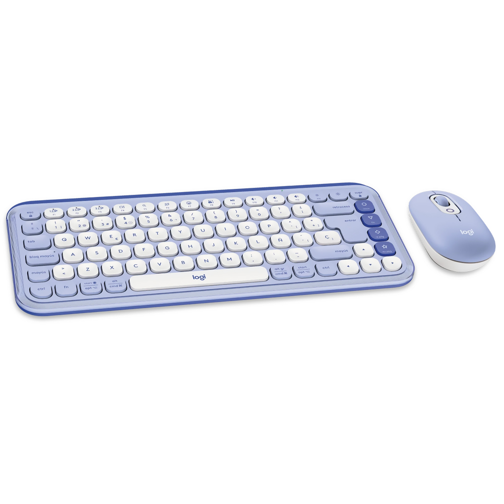 Teclado + Mouse Logitech Pop Icon Combo Bluetooth / Espanhol - Roxo (920-013054)