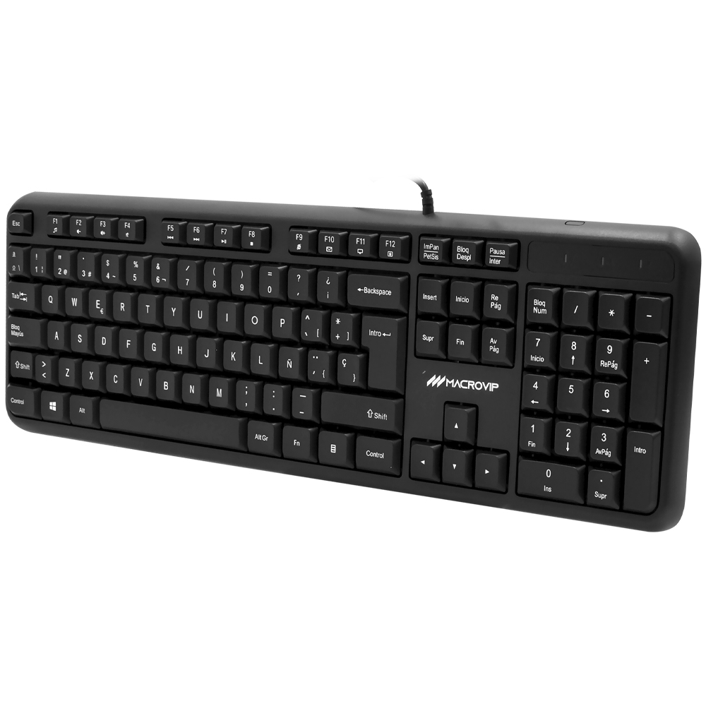 Teclado + Mouse Macrovip MV-MK200UB-SP USB / Espanhol - Preto
