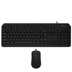 Teclado + Mouse Philips C212 SPT6212B USB / Português / Espanhol - Preto