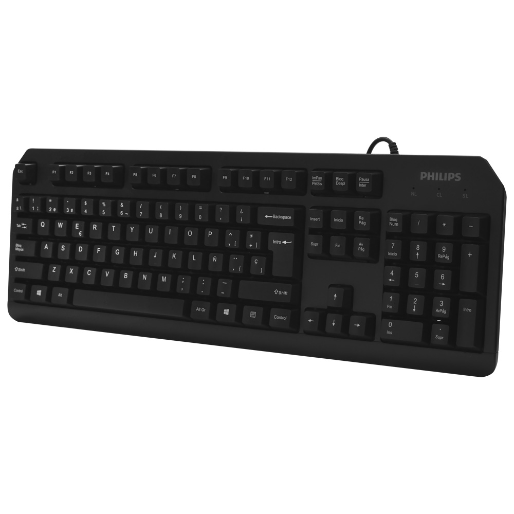 Teclado + Mouse Philips C212 SPT6212B USB / Português / Espanhol - Preto