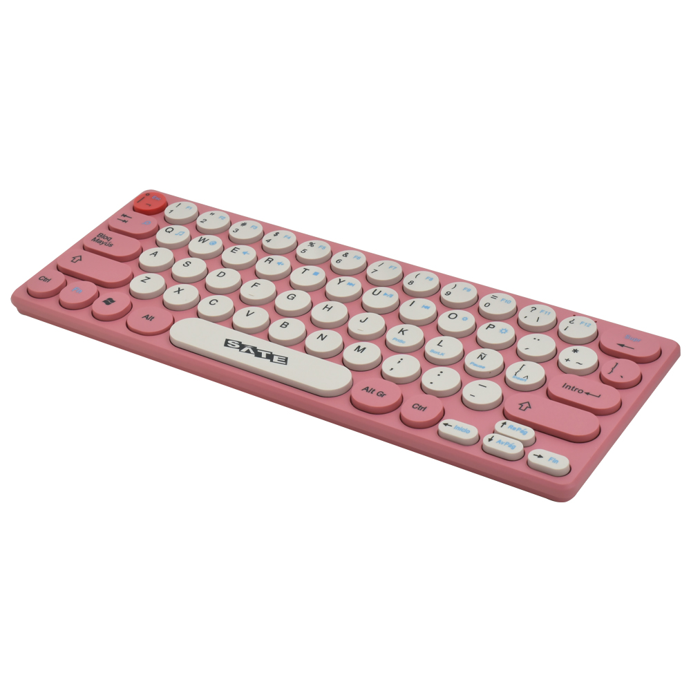 Teclado + Mouse Satellite AK-6062G Mini Wireless / Espanhol - Rosa
