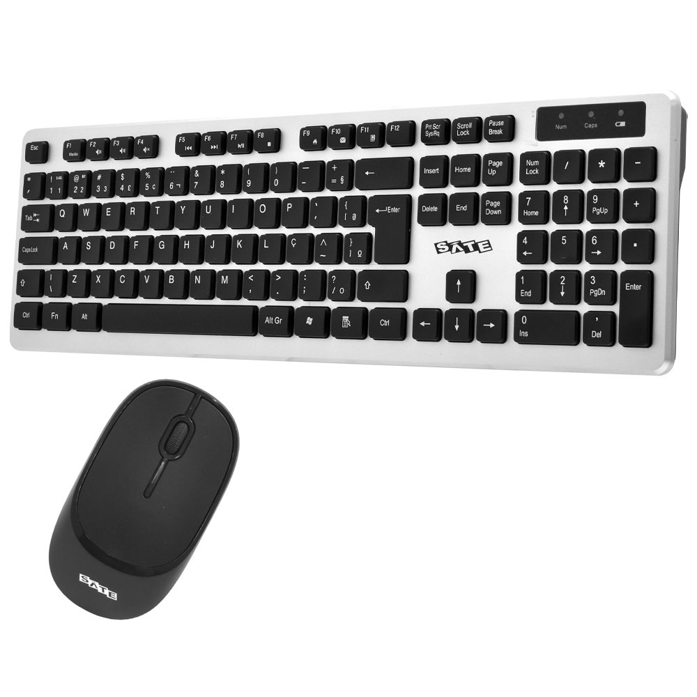 Teclado + Mouse Satellite AK-761G Wireless / Português - Preto / Prata