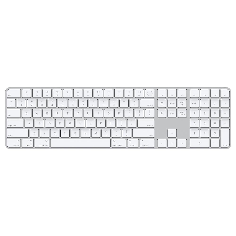 Teclado Apple Magic MK2C3LL/A Touch ID Numeric / Wireless / Bluetooth / Inglês - Prata / Branco