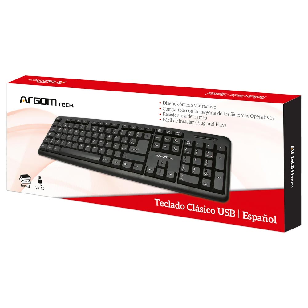 Teclado ArgomTech KB-7414 USB / Espanhol - Preto