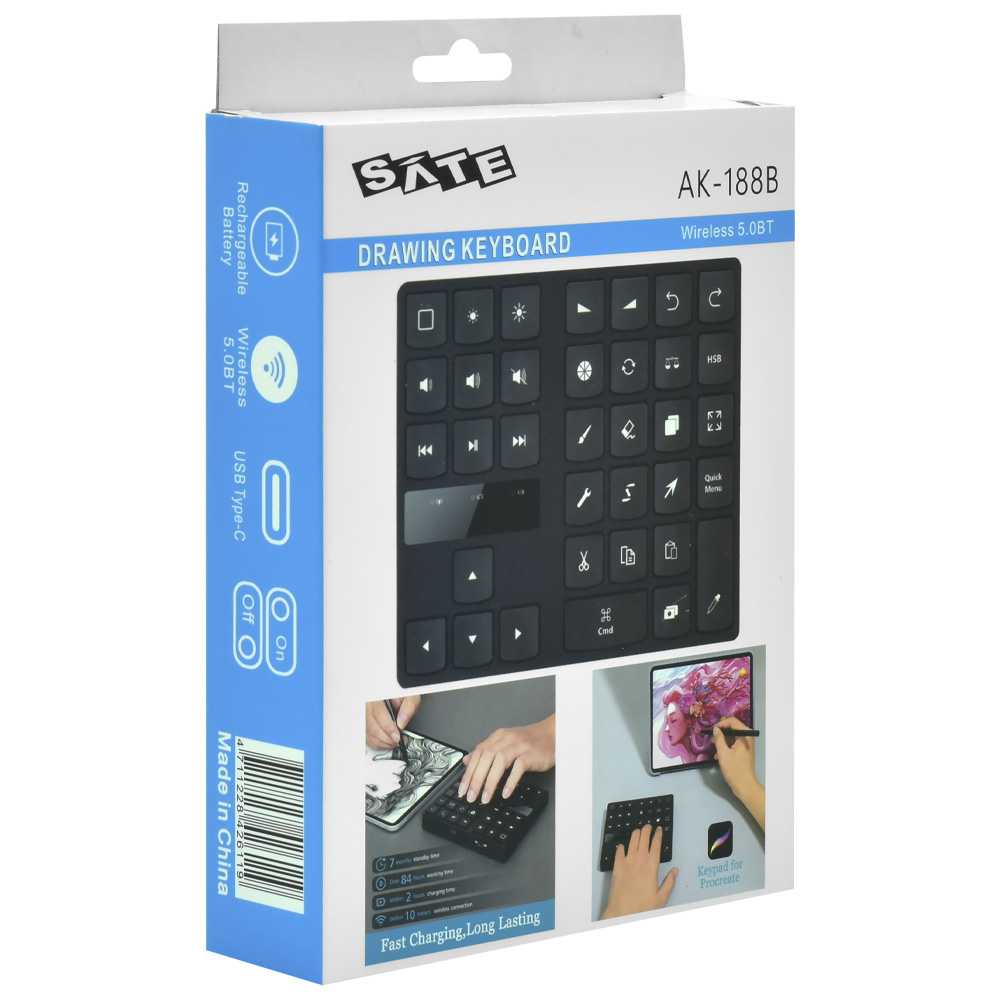 Teclado de Desenho Satellite AK-188B Bluetooth - Preto