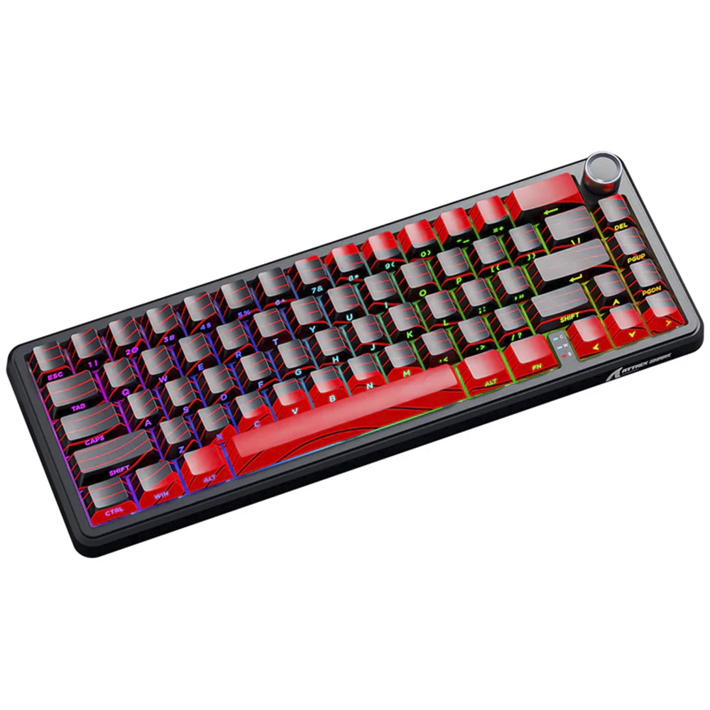 Teclado Gamer Magnético Attack Shark X65PRO He 8K Wireless / RGB / Inglês - Preto / Vermelho