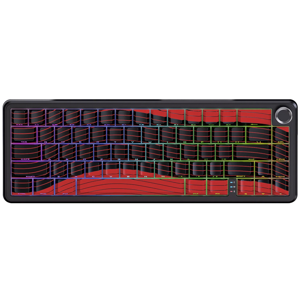 Teclado Gamer Magnético Attack Shark X65PRO He 8K Wireless / RGB / Inglês - Preto / Vermelho