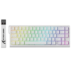 Teclado Gamer Magnético Attack Shark X68PRO He Wireless / RGB / Inglês - Branco