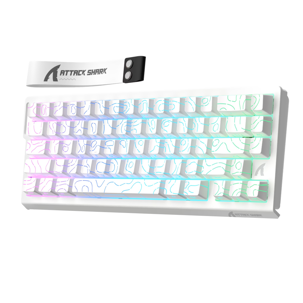 Teclado Gamer Magnético Attack Shark X68PRO He Wireless / RGB / Inglês - Branco