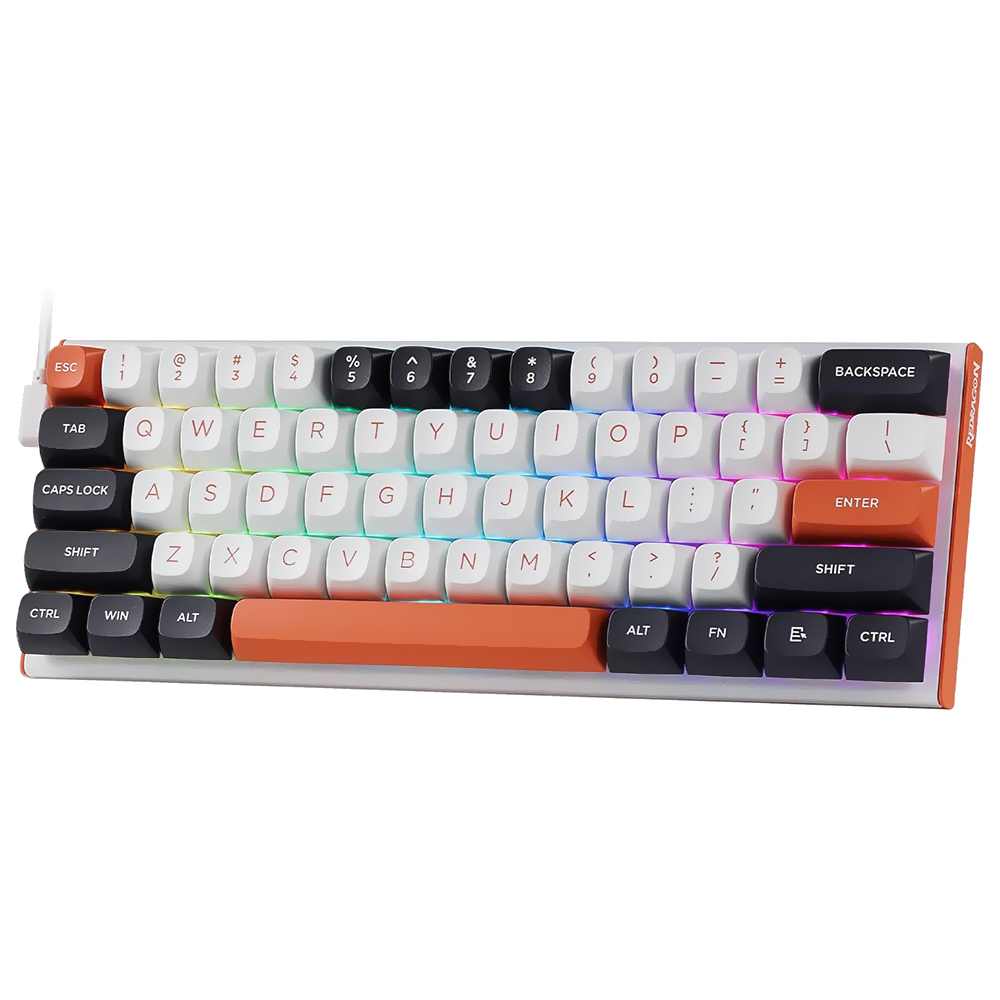 Teclado Gamer Magnético Redragon FIDD K683WBO-RGB-M USB / Inglês - Branco