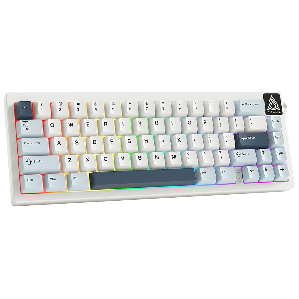 Teclado Gamer Mecânico Ajazz AK650 Nacodexx Mini USB / RGB / Sea Salt / Inglês - Branco / Azul (986468)