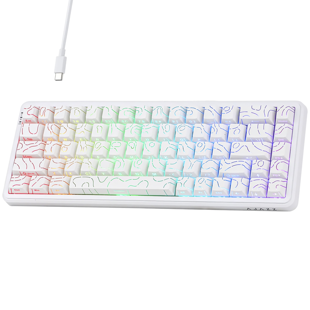 Teclado Gamer Mecânico Ajazz AK680 Max Nacodexx Mini USB / RGB / Inglês - Branco (984709)