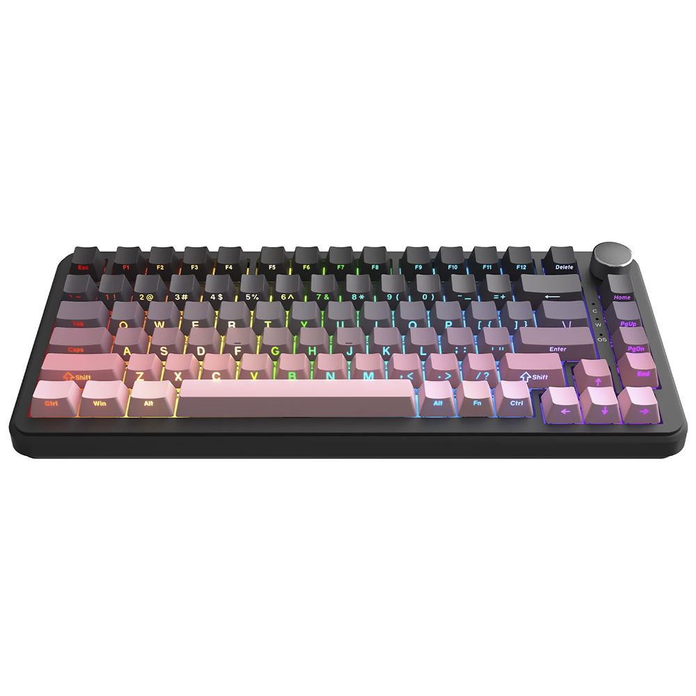 Teclado Gamer Mecânico Ajazz AK820 Max Plus Nacodexx Wireless / RGB / Flying Fish / Inglês - Preto / Rosa (984303)