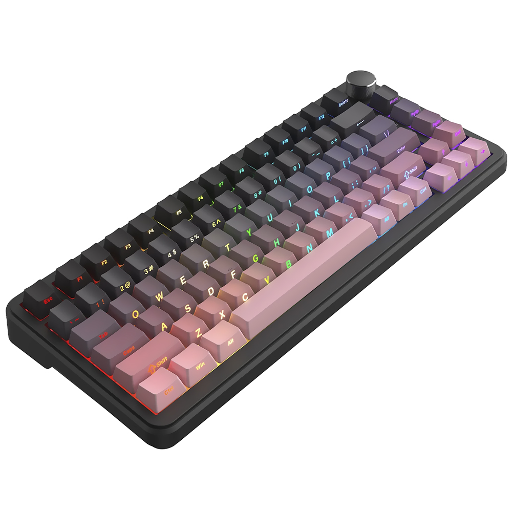 Teclado Gamer Mecânico Ajazz AK820 Max Plus Nacodexx Wireless / RGB / Flying Fish / Inglês - Preto / Rosa (984303)