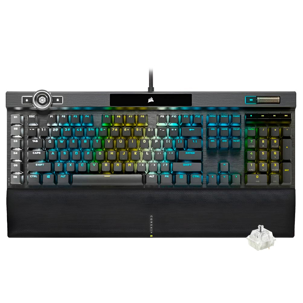 Teclado Gamer Mecânico Corsair K100 USB / RGB / Inglês - Preto (CH-912A014-NA)
