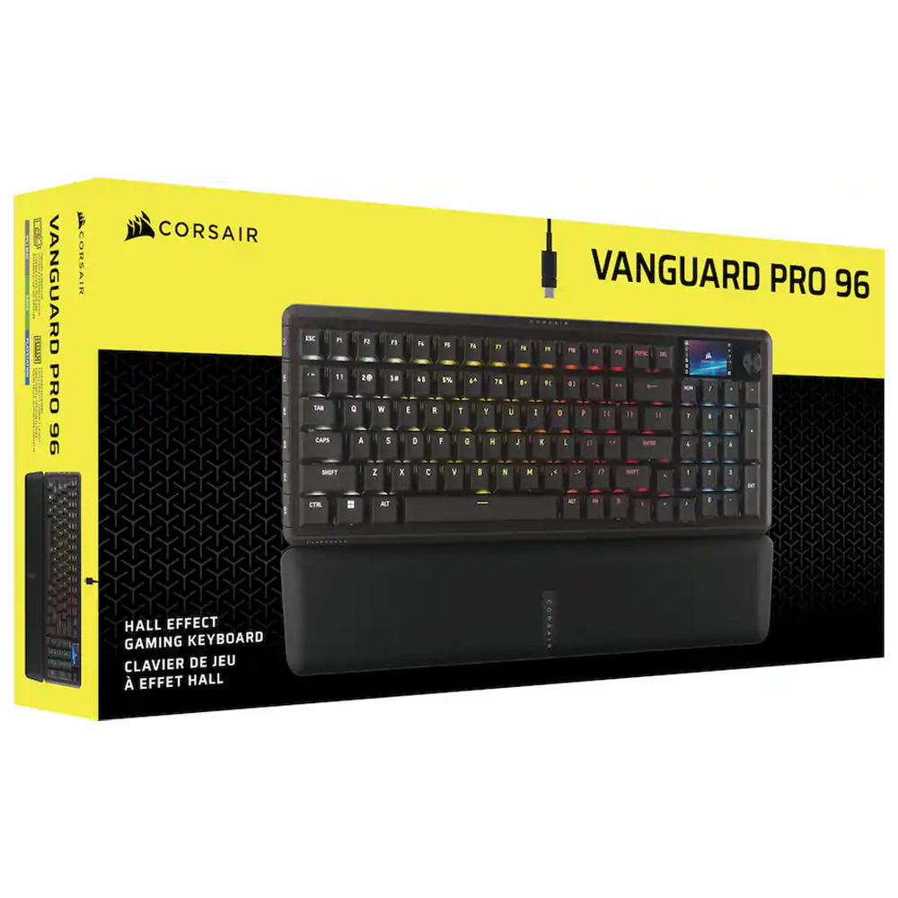 Teclado Gamer Mecânico Corsair Vanguard Pro 96 USB / RGB / MGX / Inglês - Preto (CH-91E911G-NA)