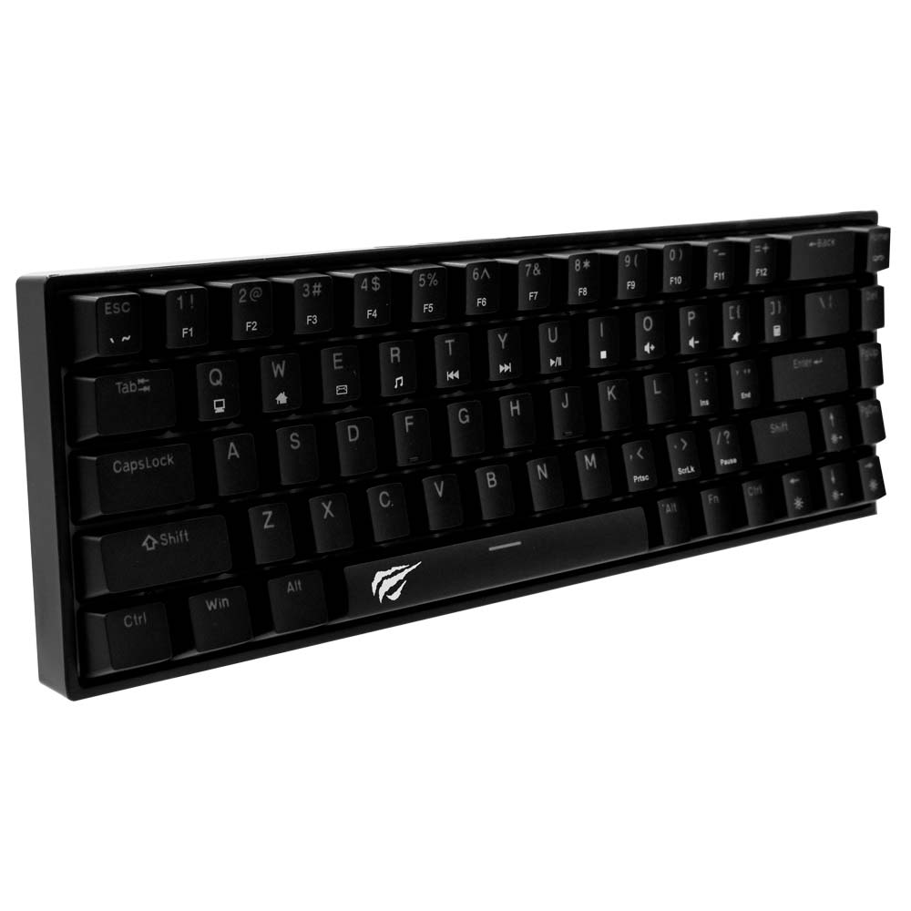 Teclado Gamer Mecânico Havit Gamenote Mini HV-KB881L USB / RGB / Red / Inglês - Preto