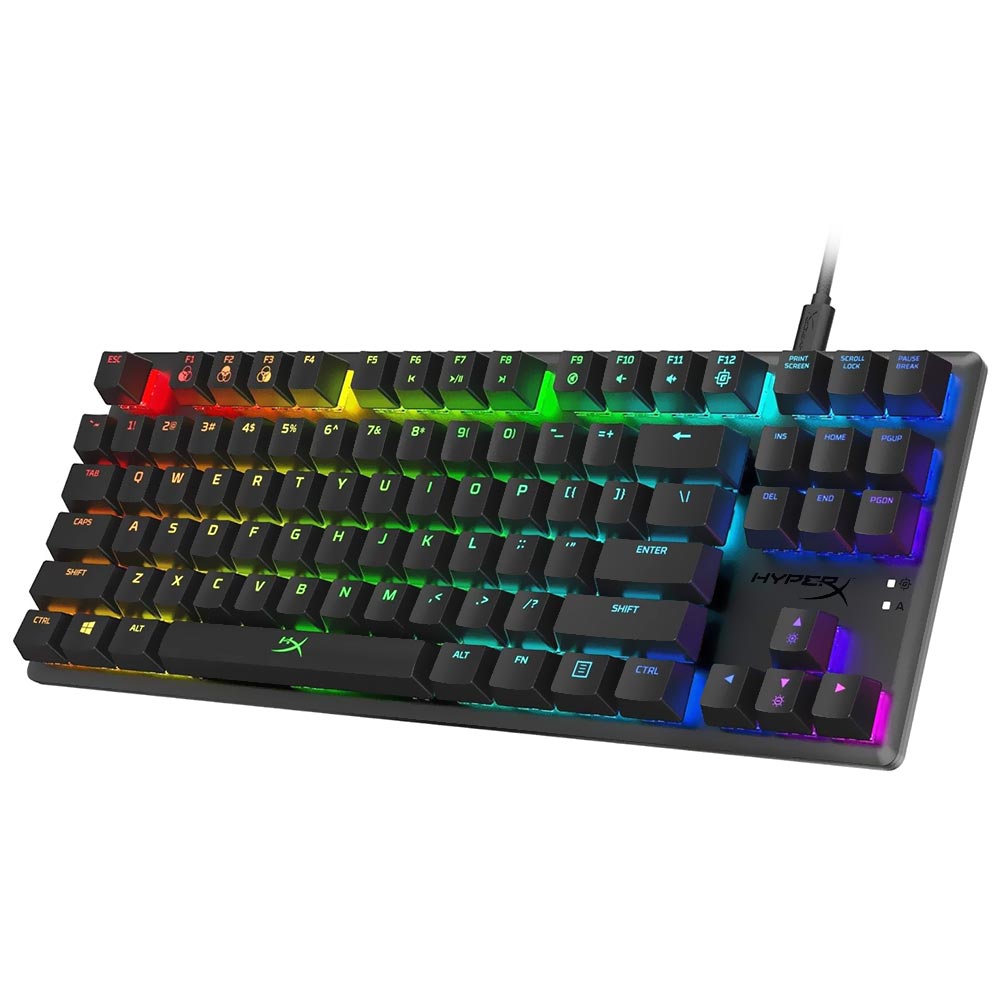 Teclado Gamer Mecânico HP Hyperx Alloy Origins Core USB / RGB / Aqua / Inglês - Preto (4P5P1AA#ABA)