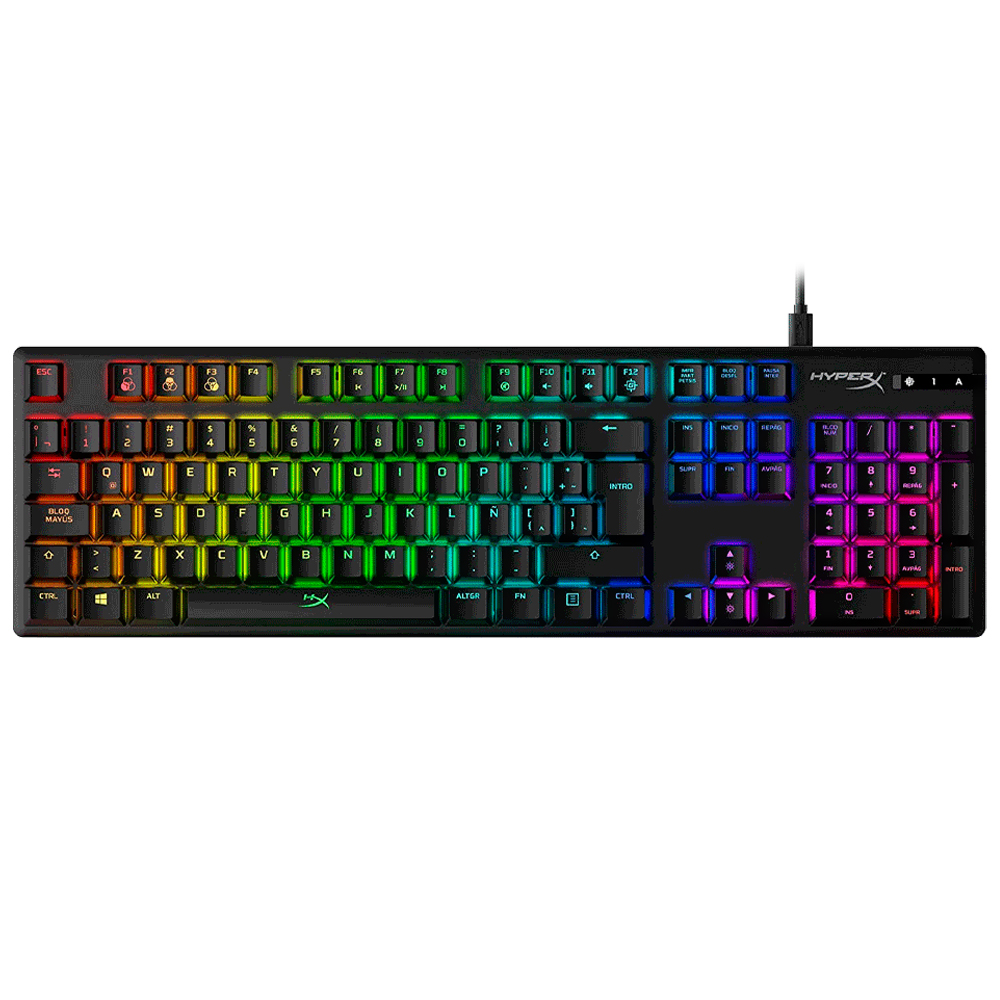 Teclado Gamer Mecânico Hyperx Alloy Origins USB / RGB / RED / Espanhol - Preto (4P4F6AI#AC8)