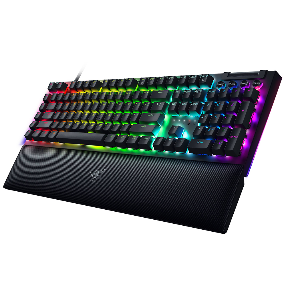 Teclado Gamer Mecânico Razer Blackwidow V4 USB / RGB / Green / Inglês - Preto (RZ03-04690200-R3U1)